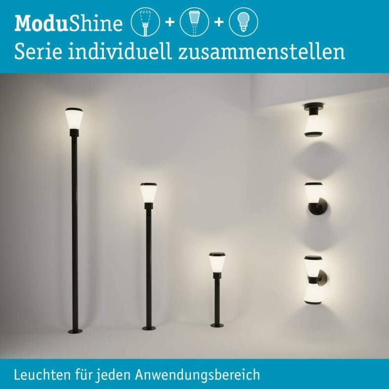 Paulmann ModuShine Schirm Varina IP44 rund Anthrazit, Weiß