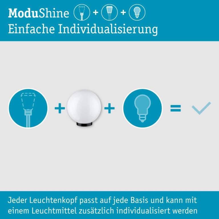Paulmann ModuShine Schirm Taleno IP44 kugelförmig Anthrazit, Weiß