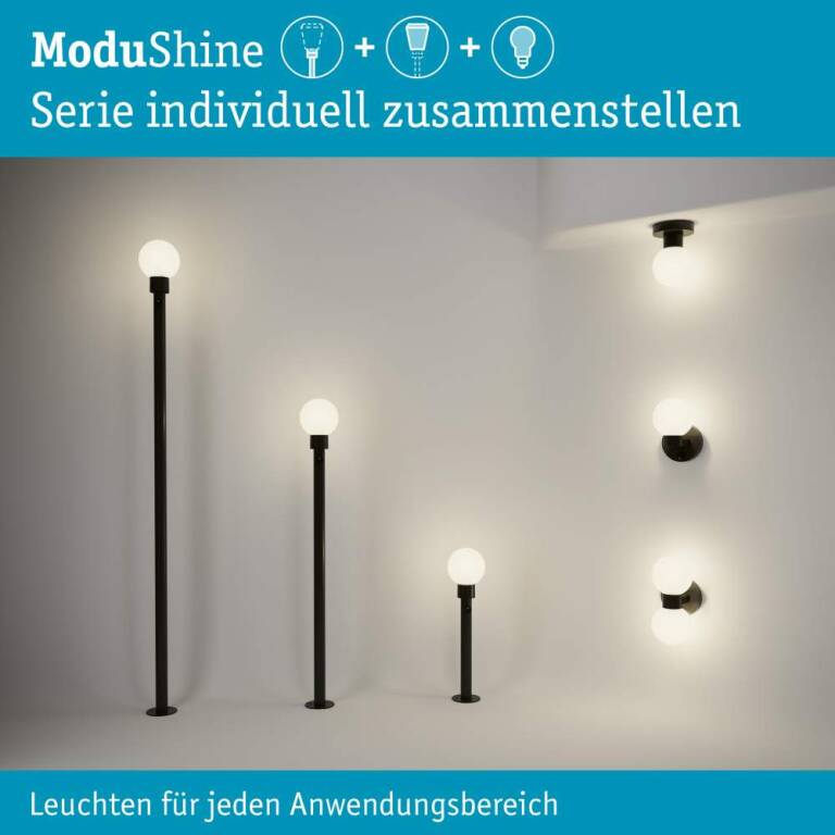Paulmann ModuShine Schirm Taleno IP44 kugelförmig Anthrazit, Weiß