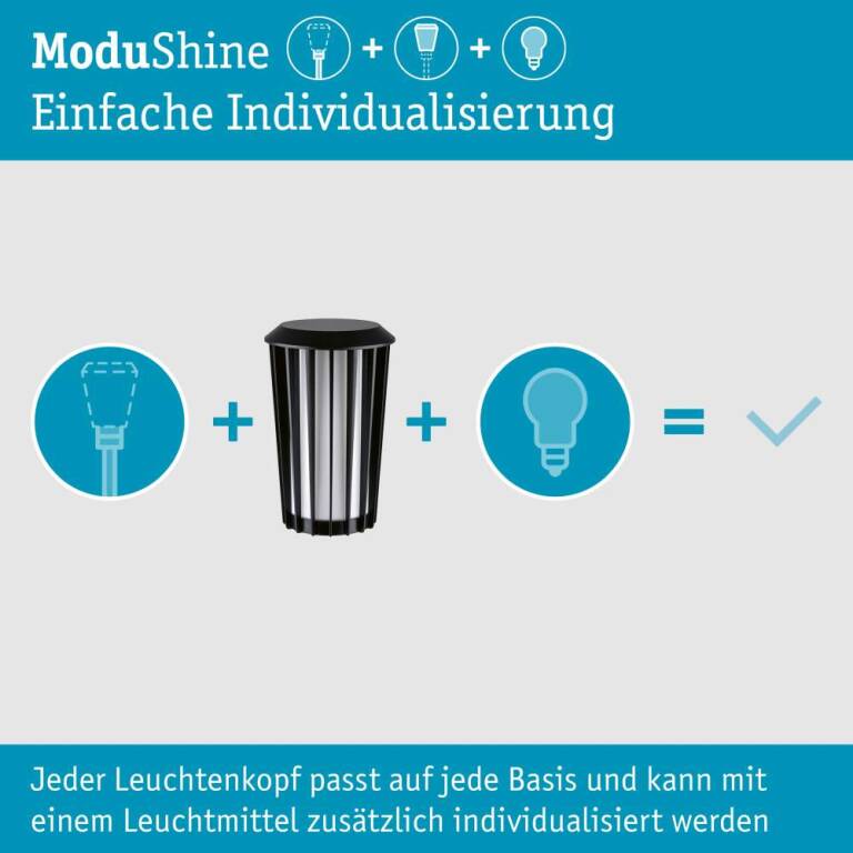 Paulmann ModuShine Schirm Trivana IP44 zylindrisch Anthrazit