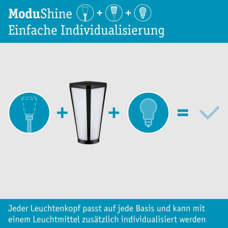 Paulmann ModuShine Schirm Mavira IP44 eckig Anthrazit, Klar