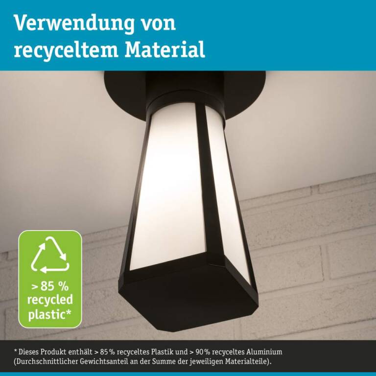 Paulmann ModuShine Schirm Mavira IP44 eckig Anthrazit, Klar