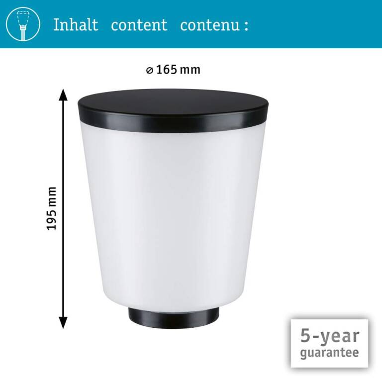 Paulmann ModuShine Schirm Marento IP44 zylindrisch Anthrazit, Weiß