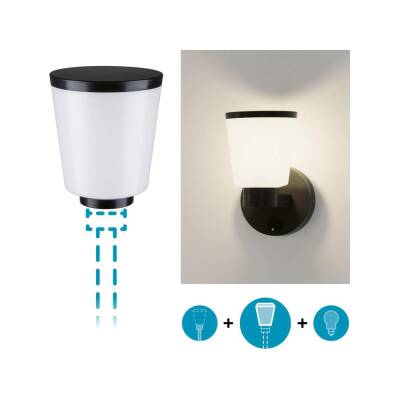 Paulmann ModuShine Schirm Marento IP44 zylindrisch Anthrazit, Weiß