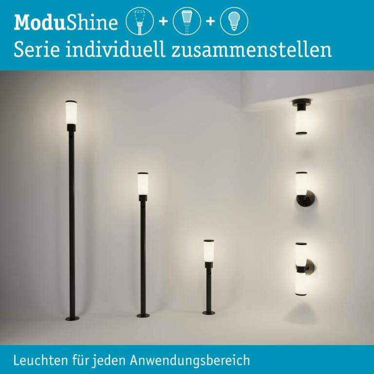 Paulmann ModuShine Schirm Velurio IP44 zylindrisch Anthrazit, Weiß