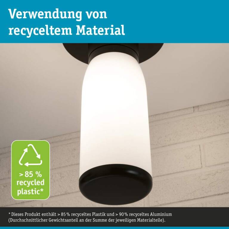 Paulmann ModuShine Schirm Velurio IP44 zylindrisch Anthrazit, Weiß