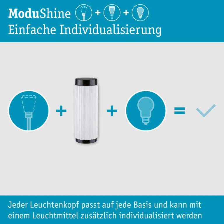 Paulmann ModuShine Schirm Zerava IP44 zylindrisch Anthrazit, Klar