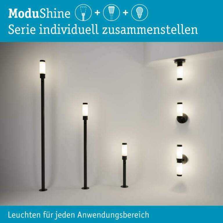 Paulmann ModuShine Schirm Zerava IP44 zylindrisch Anthrazit, Klar