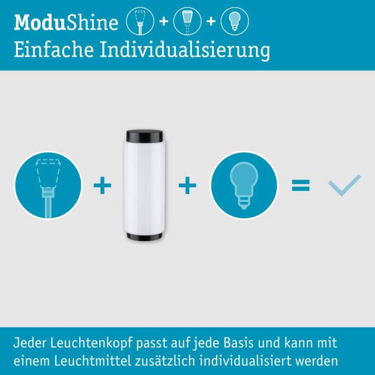 Paulmann ModuShine Schirm Selaro IP44 zylindrisch Anthrazit, Weiß