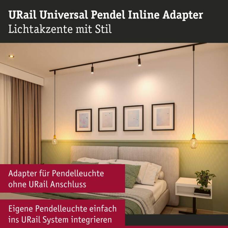 Paulmann URail Pendeladapter Universal   max. 50W   230V Schwarz matt