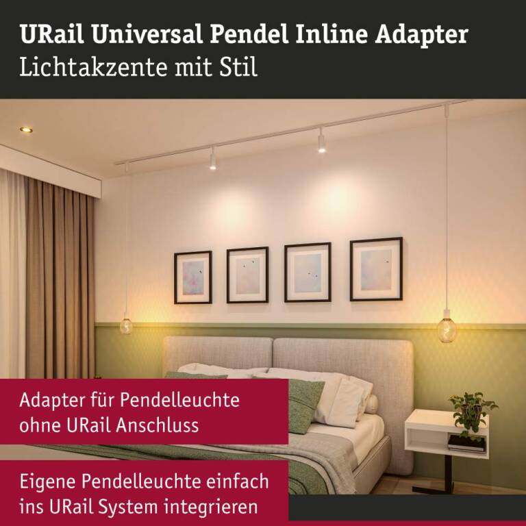 Paulmann URail Pendeladapter Universal   max. 50W   230V Signalweiß