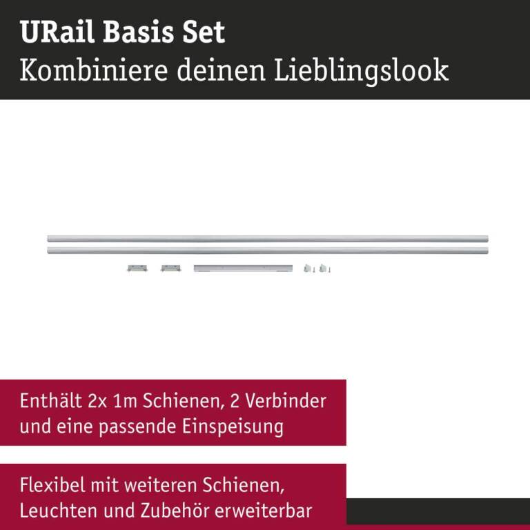 Paulmann URail Basisset Chrom matt Schienensystem Set