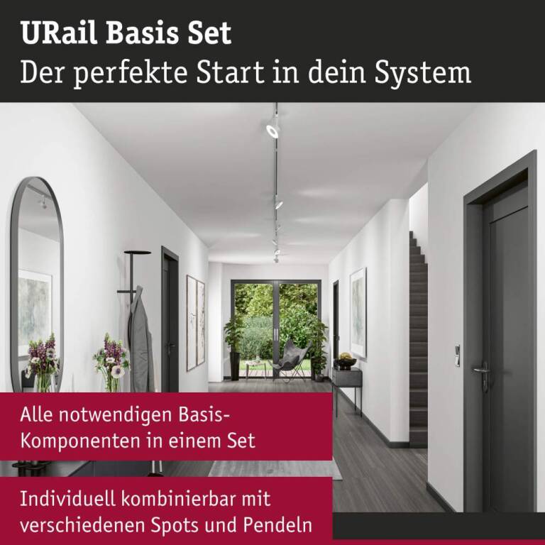 Paulmann URail Basisset Chrom matt Schienensystem Set