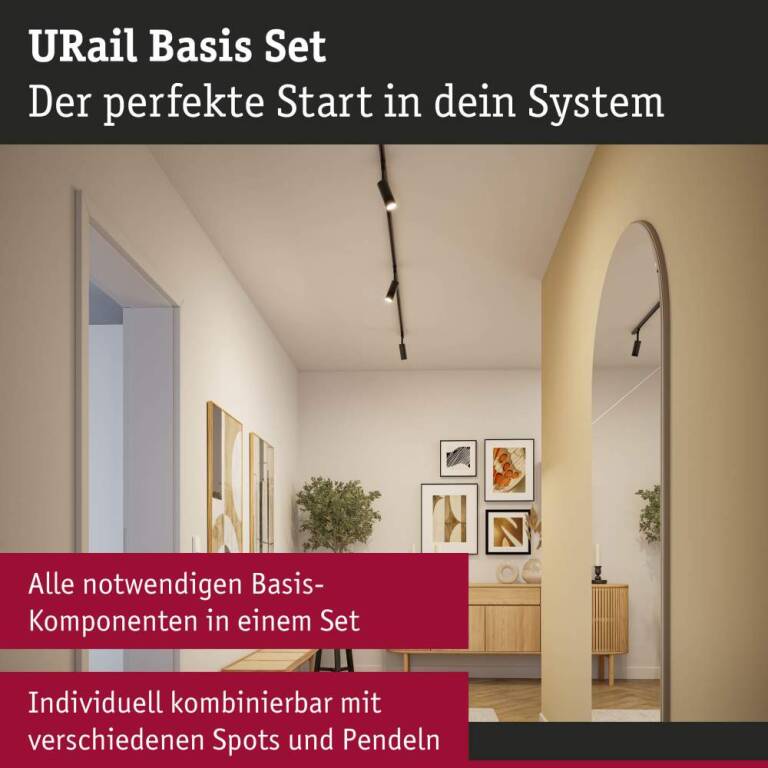 Paulmann URail Basisset Schwarz matt Schienensystem Set