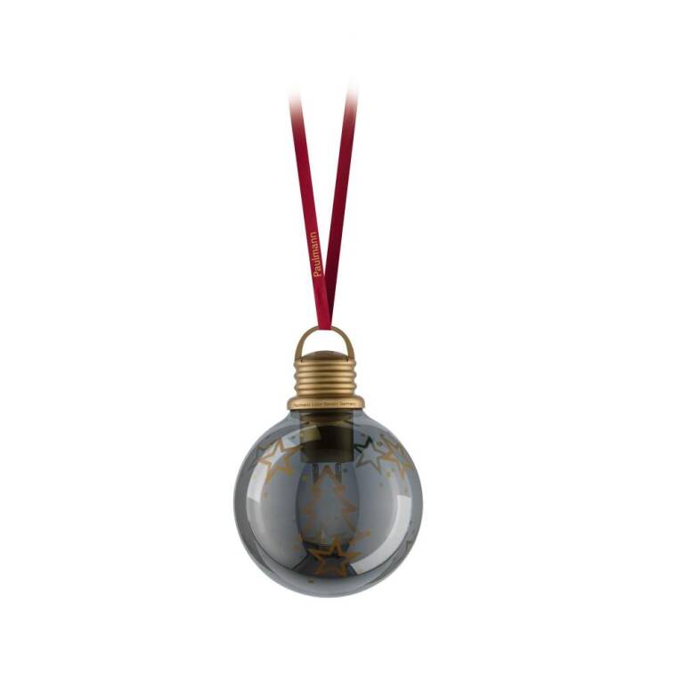 Paulmann Batterieleuchte Weihnachtskugel Tannenbaum Braun, Gold 100mm 2200K