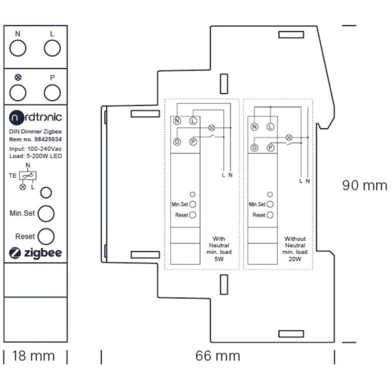SLV DIN-DIMMER, ZIGBEE 3.0, blau
