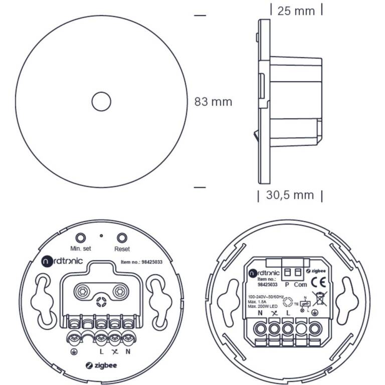 SLV DECKENANBAUDIMMER, ZIGBEE 3.0, weiß