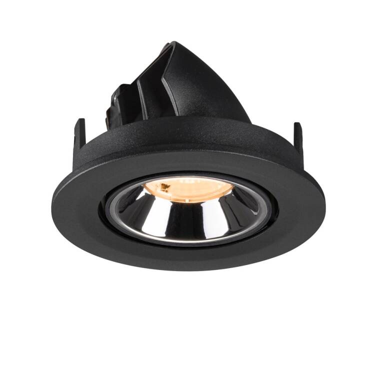 SLV NUMINOS® GIMBLE S, Deckeneinbauleuchte schwarz/chrom 2700 K 40°