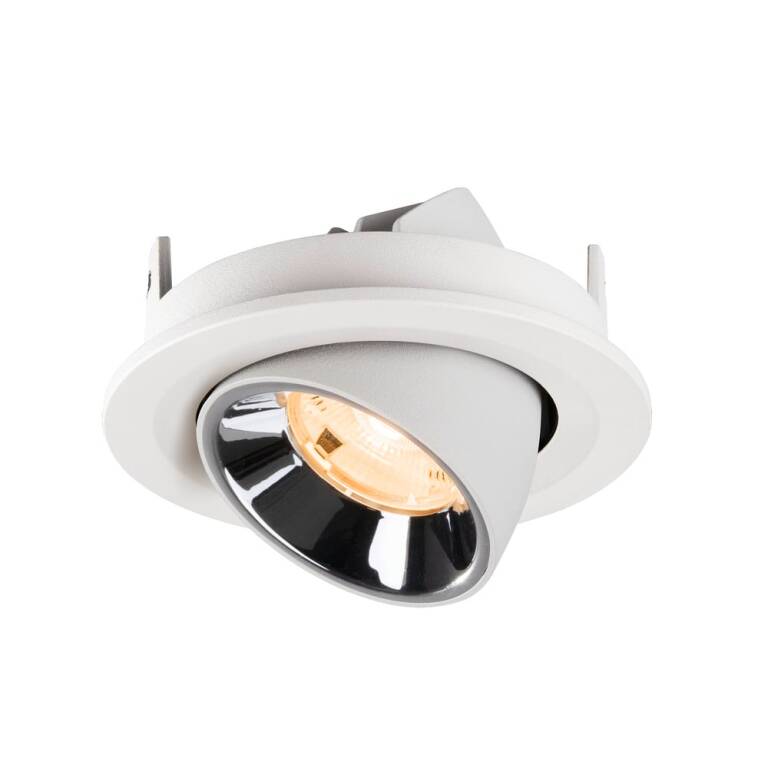SLV NUMINOS® GIMBLE S, Deckeneinbauleuchte weiß/chrom 2700 K 20°