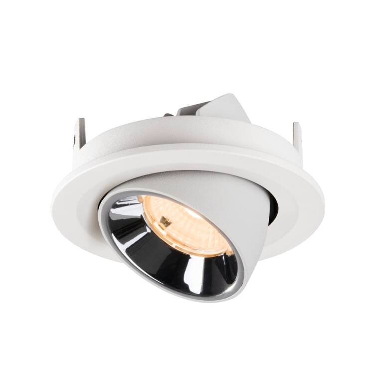 SLV NUMINOS® GIMBLE S, Deckeneinbauleuchte weiß/chrom 2700 K 55°