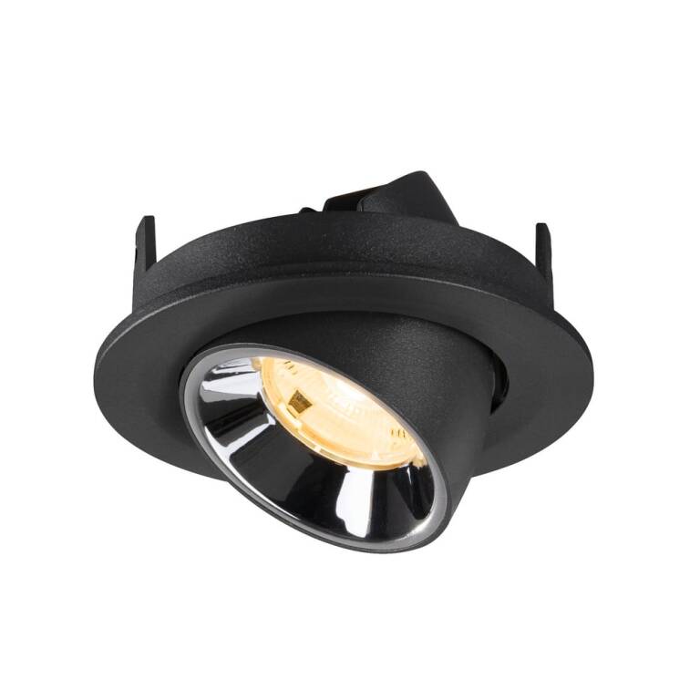 SLV NUMINOS® GIMBLE S, Deckeneinbauleuchte schwarz/chrom 3000 K 20°