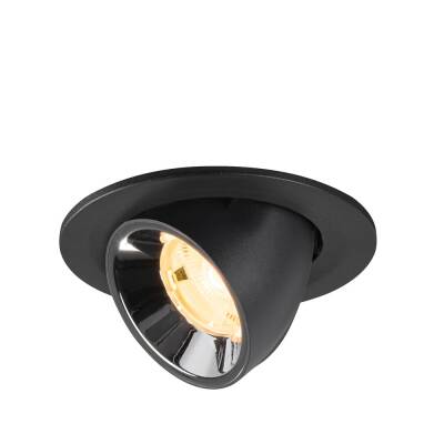 SLV NUMINOS® GIMBLE S, Deckeneinbauleuchte schwarz/chrom 3000 K 20°