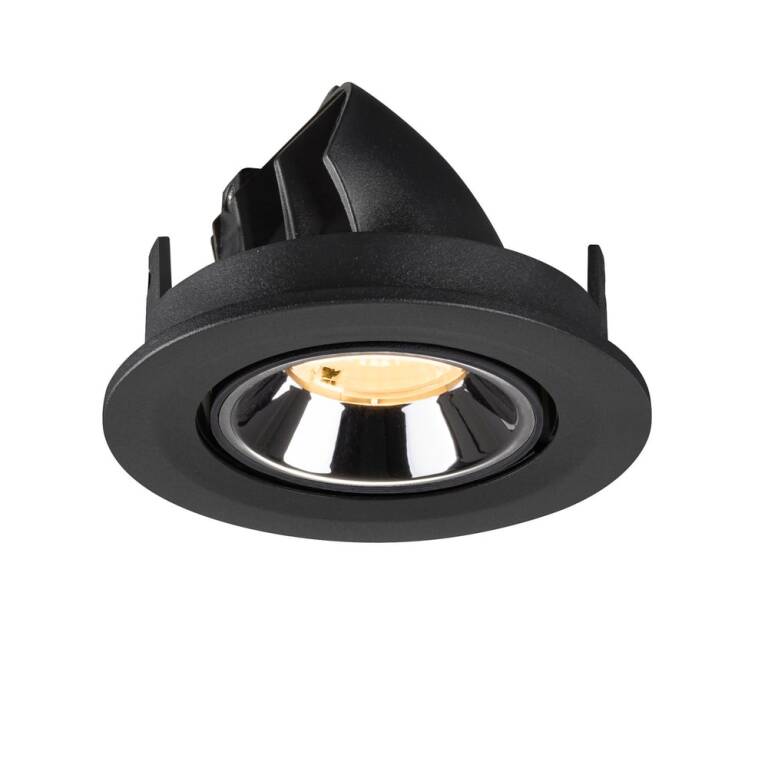 SLV NUMINOS® GIMBLE S, Deckeneinbauleuchte schwarz/chrom 3000 K 40°