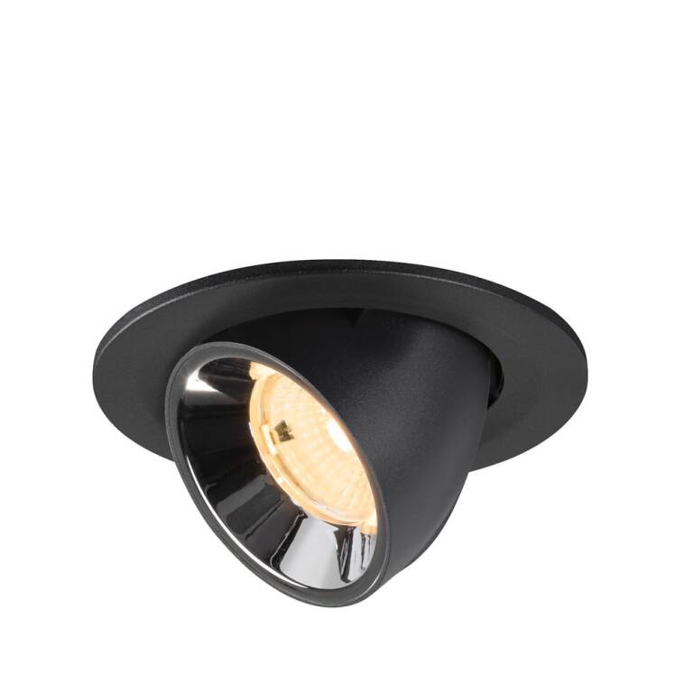 SLV NUMINOS® GIMBLE S, Deckeneinbauleuchte schwarz/chrom 3000 K 55°