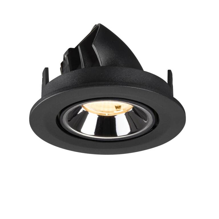 SLV NUMINOS® GIMBLE S, Deckeneinbauleuchte schwarz/chrom 3000 K 55°