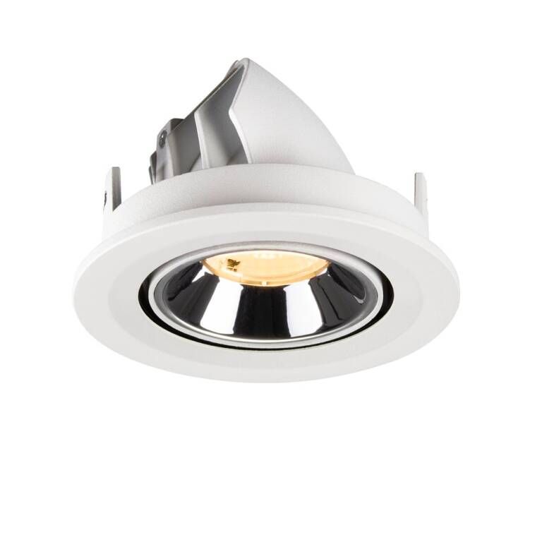 SLV NUMINOS® GIMBLE S, Deckeneinbauleuchte weiß/chrom 3000 K 40°