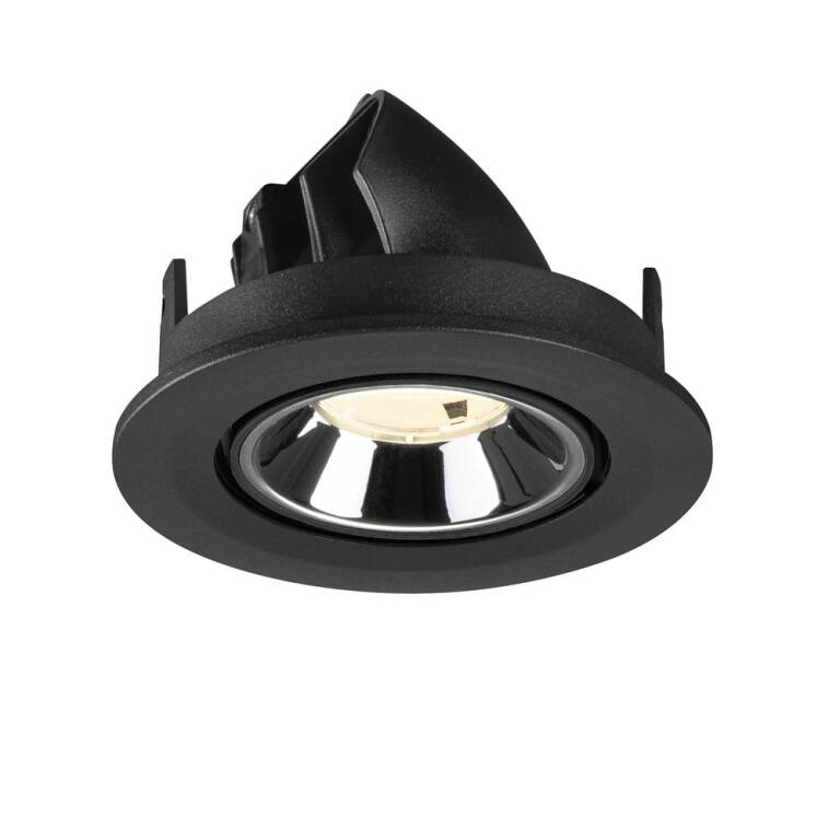 SLV NUMINOS® GIMBLE S, Deckeneinbauleuchte schwarz/chrom 4000 K 20°