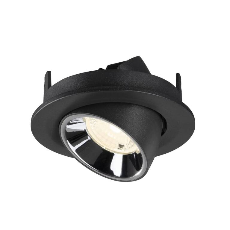 SLV NUMINOS® GIMBLE S, Deckeneinbauleuchte schwarz/chrom 4000 K 40°