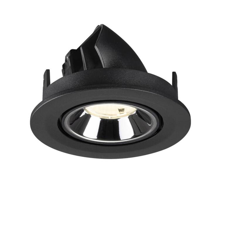 SLV NUMINOS® GIMBLE S, Deckeneinbauleuchte schwarz/chrom 4000 K 55°