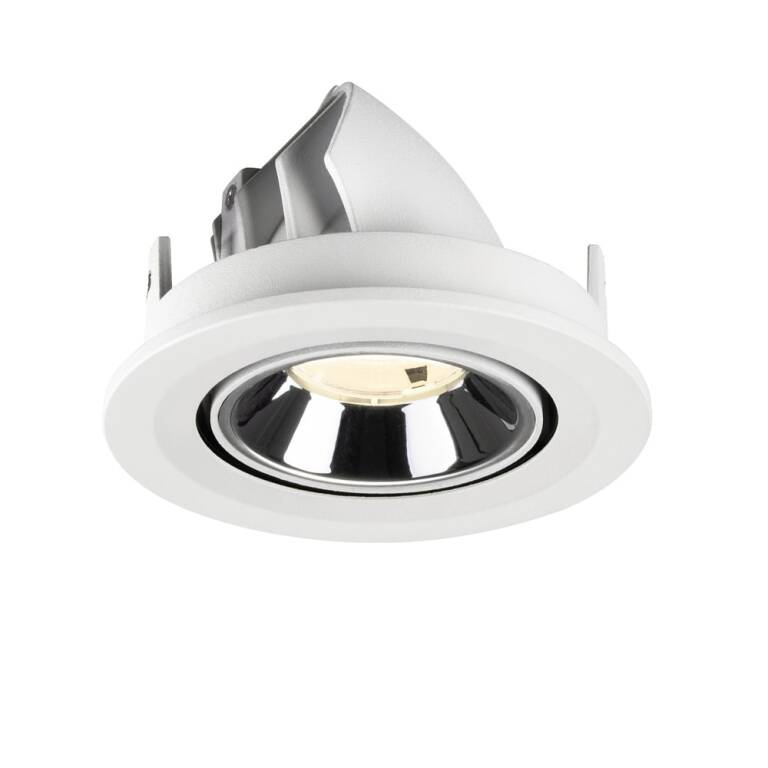 SLV NUMINOS® GIMBLE S, Deckeneinbauleuchte weiß/chrom 4000 K 20°
