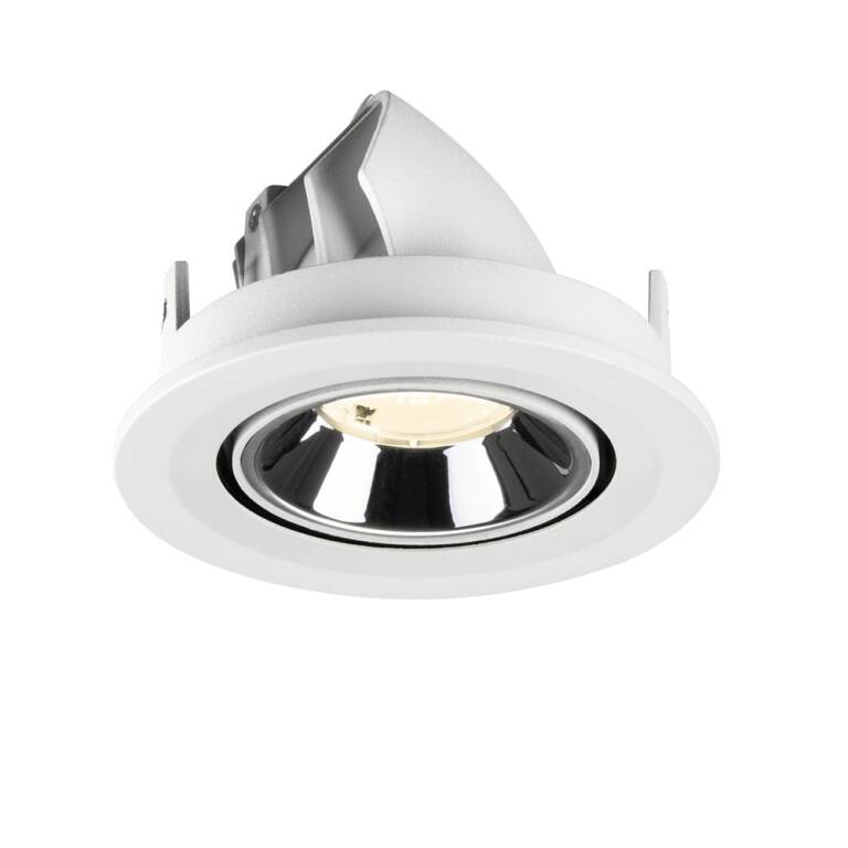 SLV NUMINOS® GIMBLE S, Deckeneinbauleuchte weiß/chrom 4000 K 40°