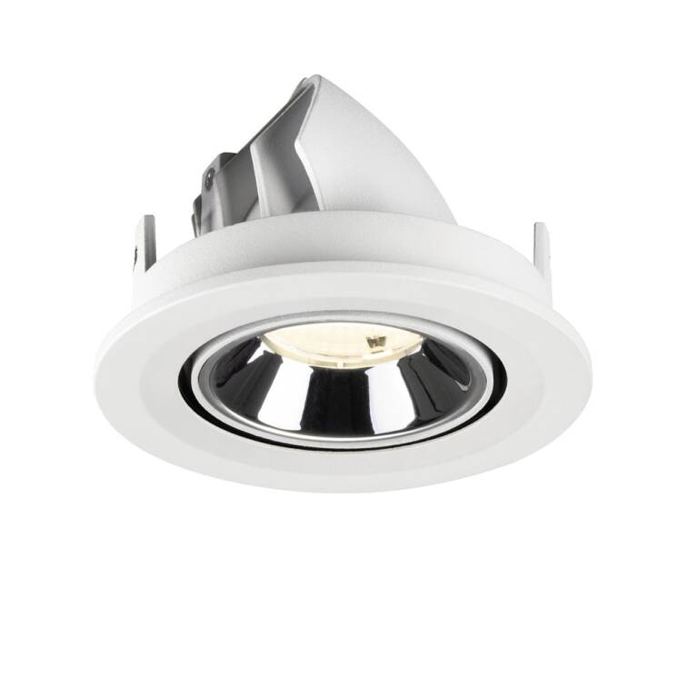 SLV NUMINOS® GIMBLE S, Deckeneinbauleuchte weiß/chrom 4000 K 55°
