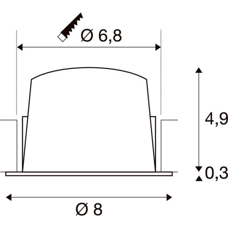 SLV NUMINOS® S, Deckeneinbauleuchte weiß/chrom 2700 K 55°