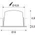NUMINOS® S, Deckeneinbauleuchte schwarz/chrom 4000 K 55°
