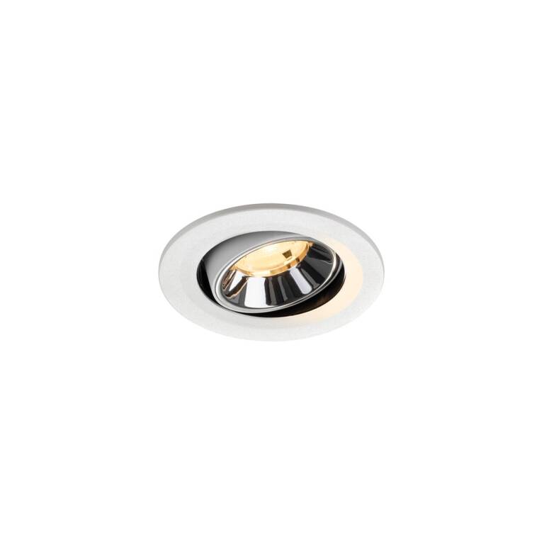 SLV NUMINOS® MOVE S, Deckeneinbauleuchte weiß/chrom 3000 K 20°