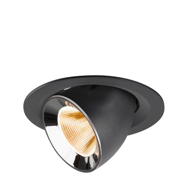 SLV NUMINOS® GIMBLE M, Deckeneinbauleuchte schwarz/chrom 2700 K 20°