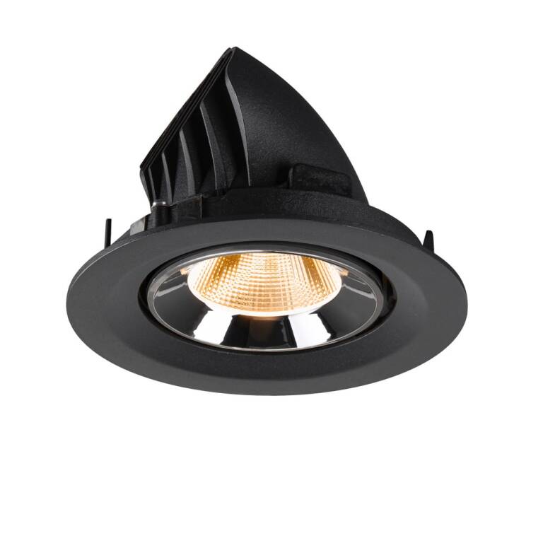 SLV NUMINOS® GIMBLE M, Deckeneinbauleuchte schwarz/chrom 2700 K 20°