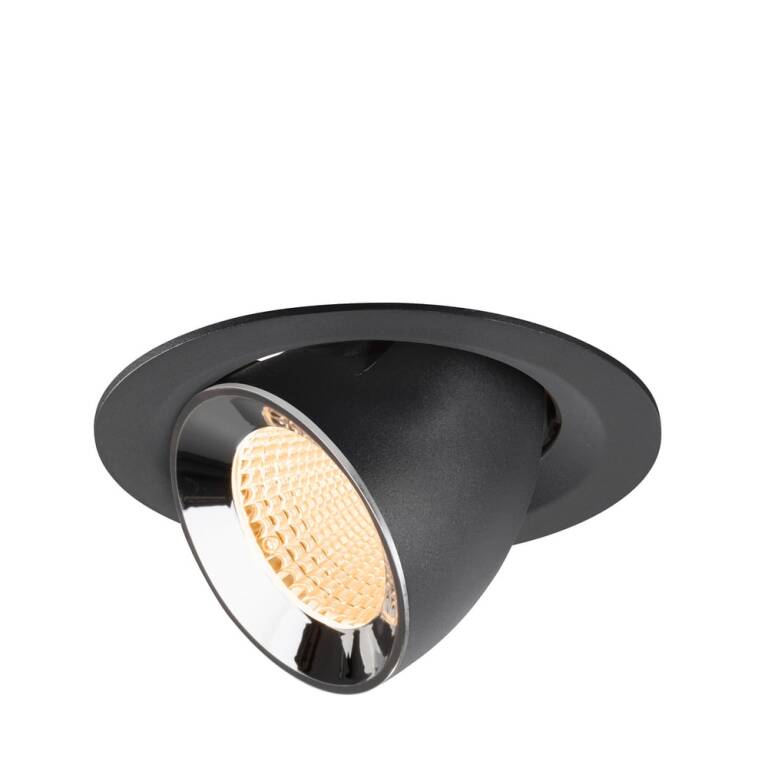 SLV NUMINOS® GIMBLE M, Deckeneinbauleuchte schwarz/chrom 2700 K 40°