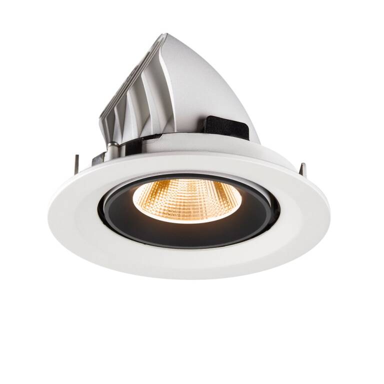 SLV NUMINOS® GIMBLE M, Deckeneinbauleuchte weiß/schwarz 2700 K 20°