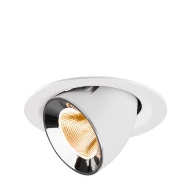SLV NUMINOS® GIMBLE M, Deckeneinbauleuchte weiß/chrom 2700 K 20°