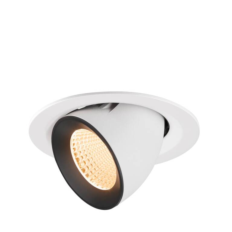 SLV NUMINOS® GIMBLE M, Deckeneinbauleuchte weiß/schwarz 2700 K 40°
