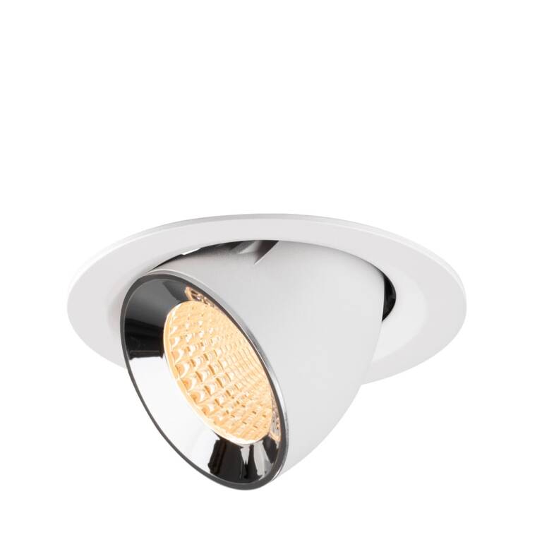 SLV NUMINOS® GIMBLE M, Deckeneinbauleuchte weiß/chrom 2700 K 55°