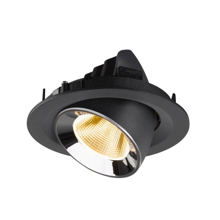 SLV NUMINOS® GIMBLE M, Deckeneinbauleuchte schwarz/chrom 3000 K 20°