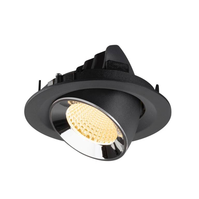 SLV NUMINOS® GIMBLE M, Deckeneinbauleuchte schwarz/chrom 3000 K 40°