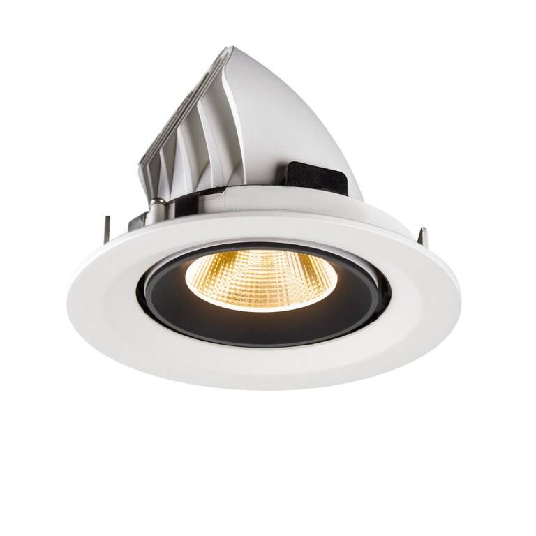 SLV NUMINOS® GIMBLE M, Deckeneinbauleuchte weiß/schwarz 3000 K 20°