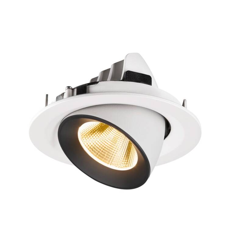 SLV NUMINOS® GIMBLE M, Deckeneinbauleuchte weiß/schwarz 3000 K 20°